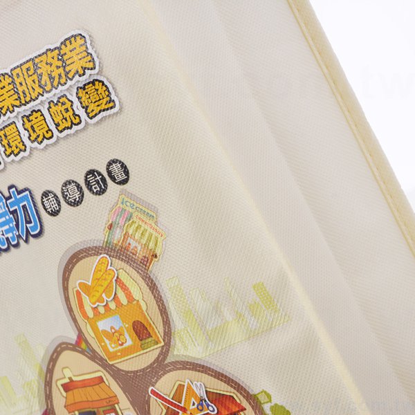 不織布袋-彩色熱轉印-立體購物袋-環保不織布材質-採購訂製環保袋