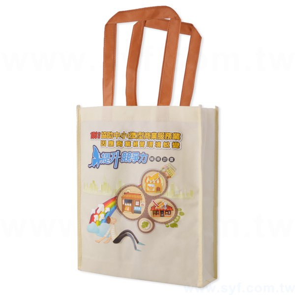 不織布袋-彩色熱轉印-立體購物袋-環保不織布材質-採購訂製環保袋