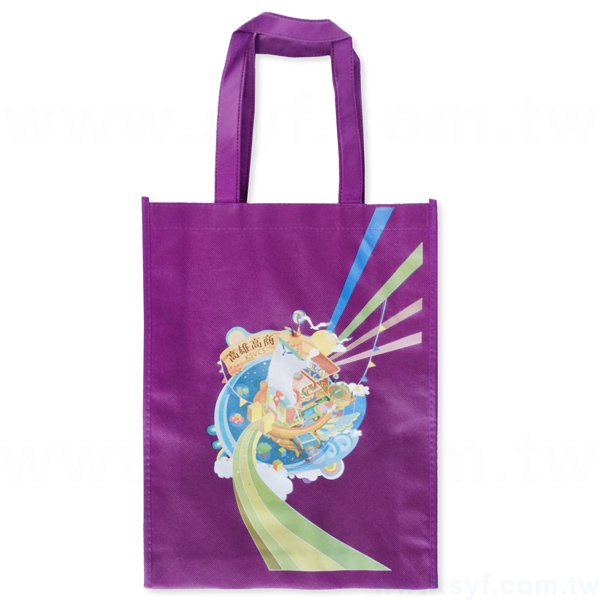 不織布袋-彩色熱轉印-立體購物袋-環保不織布材質-採購訂製環保袋