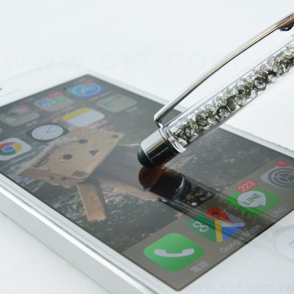 水晶電容觸控筆-金屬廣告禮品筆-多功能觸控廣告原子筆-三款式可選-採購批發贈品筆