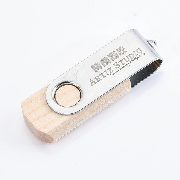 環保隨身碟-原木禮贈品USB-木製金屬旋轉隨身碟-客製隨身碟容量-採購訂製印刷推薦禮品
