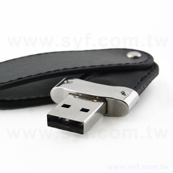 皮製隨身碟-鑰匙圈禮贈品USB-金屬環皮革材質隨身碟-客製隨身碟容量-採購訂製印刷推薦禮品