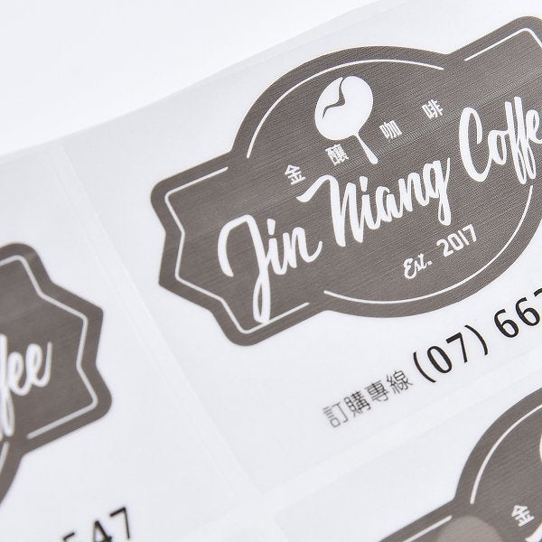 名片型透明貼紙印刷-彩色防水貼紙製作-客製化印刷可燙金燙銀貼紙