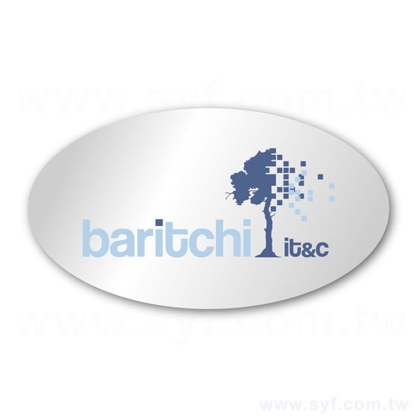 數位橢圓形金屬貼紙製作-彩色貼紙印刷-特殊貼紙銀龍貼紙訂做