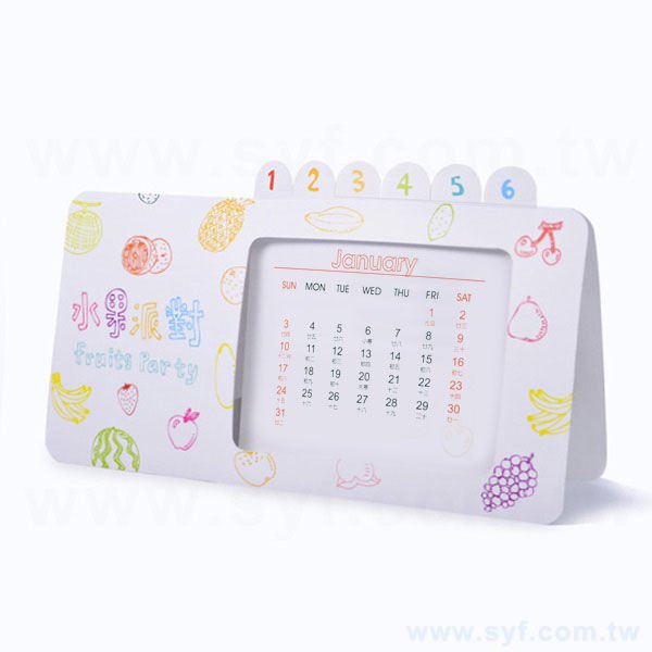 月曆卡座-表面亮膜-相框式彩色月曆印刷-座檯月曆製作