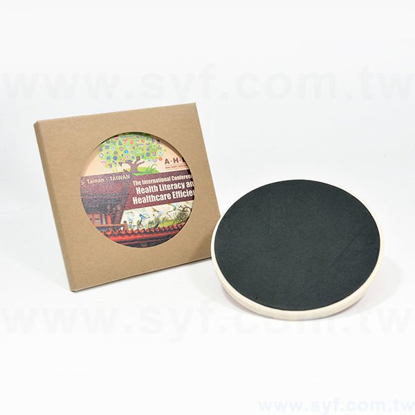 圓形陶瓷杯墊-止滑吸水杯墊-可客製化印刷LOGO