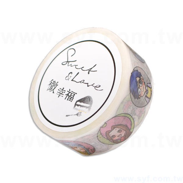 紙膠帶製作-圓標貼紙客製化紙膠帶-彩色印刷-適用禮品包裝文具裝飾