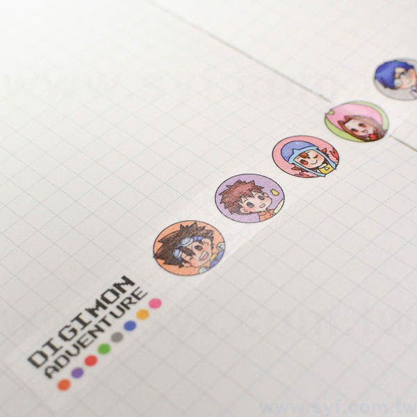 紙膠帶製作-圓標貼紙客製化紙膠帶-彩色印刷-適用禮品包裝文具裝飾