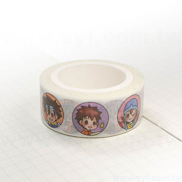 紙膠帶製作-圓標貼紙客製化紙膠帶-彩色印刷-適用禮品包裝文具裝飾