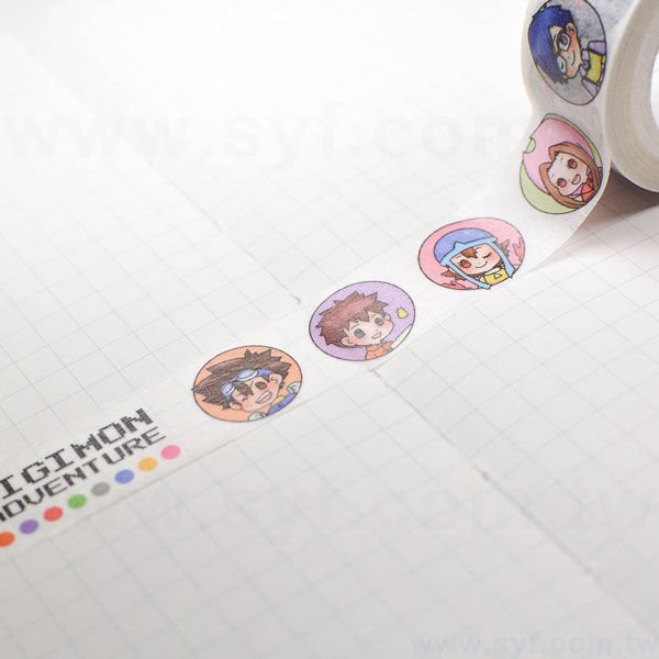 紙膠帶製作-圓標貼紙客製化紙膠帶-彩色印刷-適用禮品包裝文具裝飾