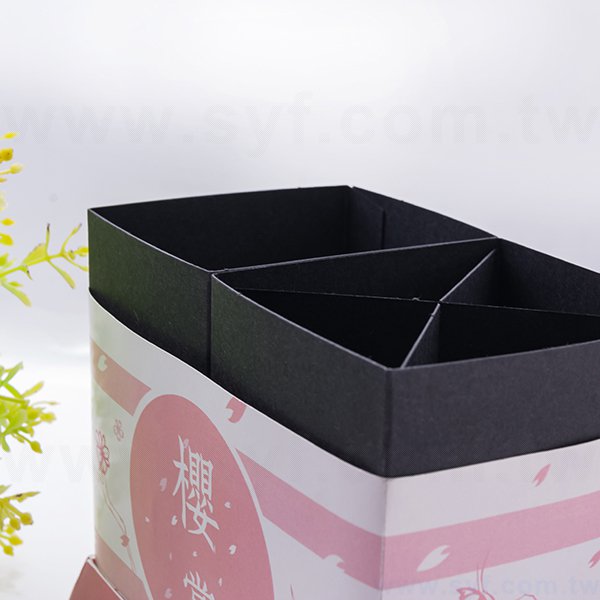 筆筒-䨒膜二格筆筒0.41mm客製化筆座-彩色印刷-辦公收納環保筆筒