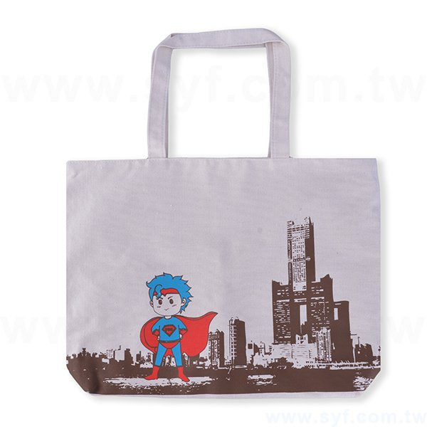 T型帆布袋-雙面三色網版印刷-帆布材質推薦帆布手提袋-批發客製化帆布包