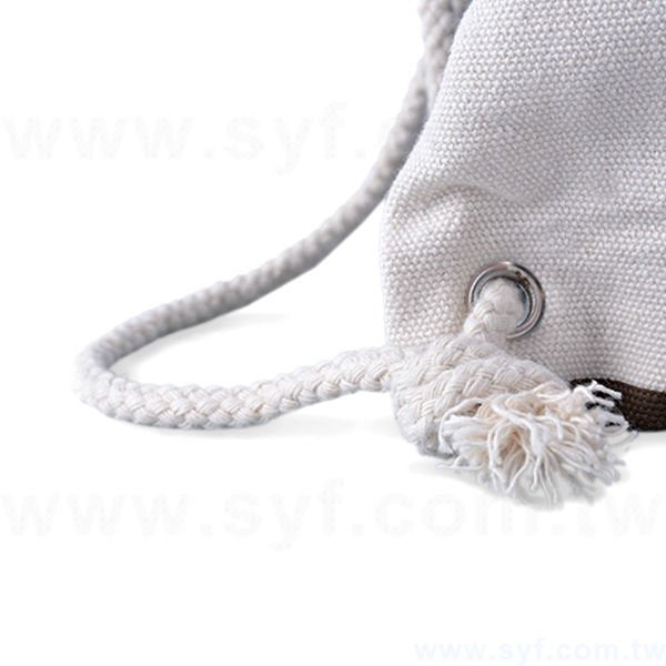 束口袋-三色網版印刷-帆布材質後背束口袋-工廠客製化環保袋