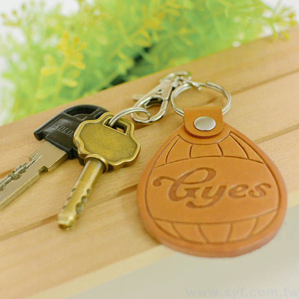 馬鞍牛皮鑰匙圈-三色可選-可客製化烙印LOGO