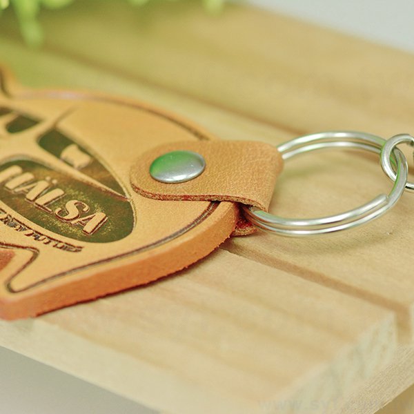 皮革鑰匙圈-企業禮贈品馬鞍牛皮鑰匙圈-客製化禮品可烙印LOGO-客製化鑰匙圈