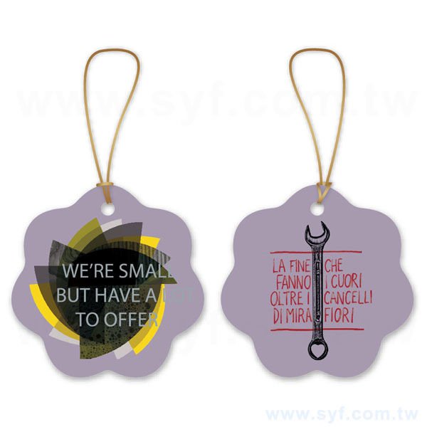 七圓2M-造型吊牌印刷-42x42mmx4-行李吊牌製作-客製化吊牌設計