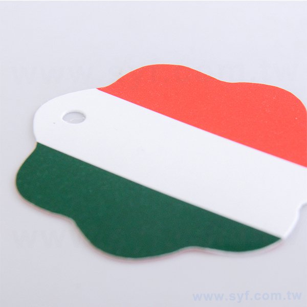 七圓2M-造型吊牌印刷-42x42mmx4-行李吊牌製作-客製化吊牌設計