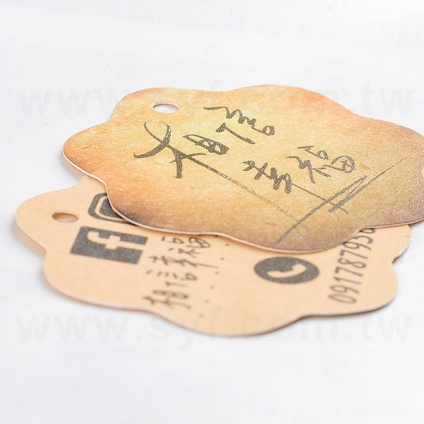 七圓2M-造型吊牌印刷-42x42mmx4-行李吊牌製作-客製化吊牌設計