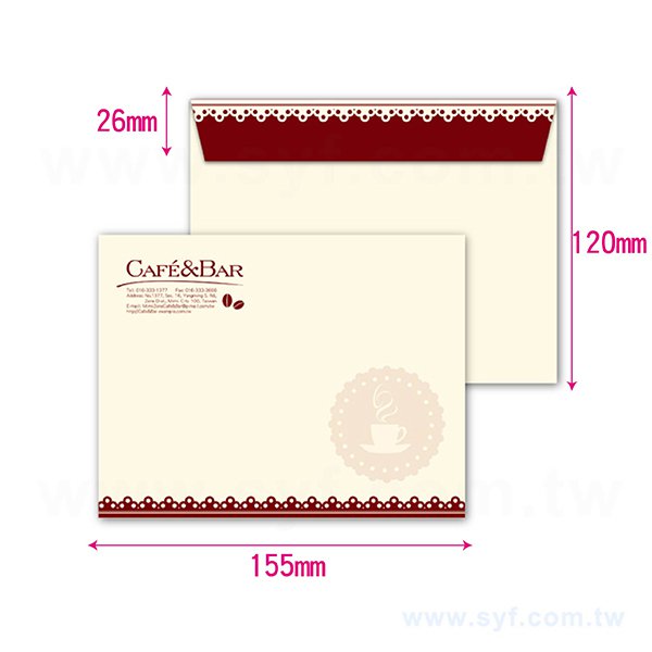 16K歐式彩色信封w155xh120mm客製化信封製作-多款材質可選-橫式信封印刷