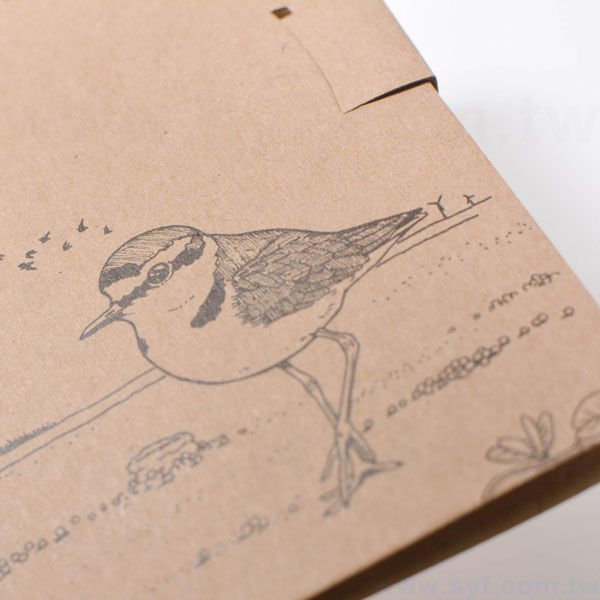 手札式封卡便利貼-三合一N次貼無印刷-封面牛皮紙單色