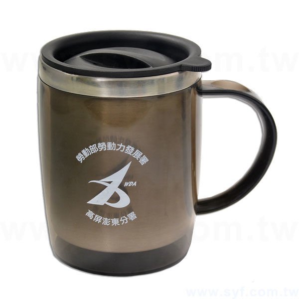 300ml不鏽鋼杯-附上蓋不鏽鋼汽車杯-雙層隔熱設計辦公杯