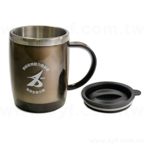 300ml不鏽鋼杯-附上蓋不鏽鋼汽車杯-雙層隔熱設計辦公杯