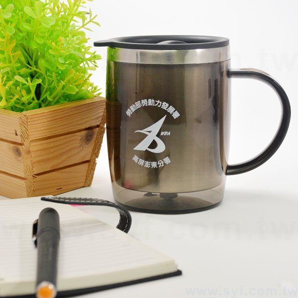 300ml不鏽鋼杯-附上蓋不鏽鋼汽車杯-雙層隔熱設計辦公杯