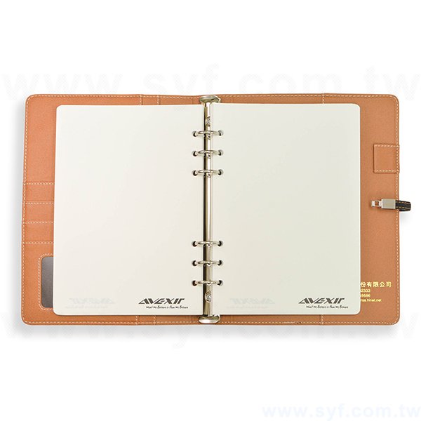 尊爵線條工商日誌-按壓式方扣活頁筆記本-可訂製內頁及客製化加印LOGO