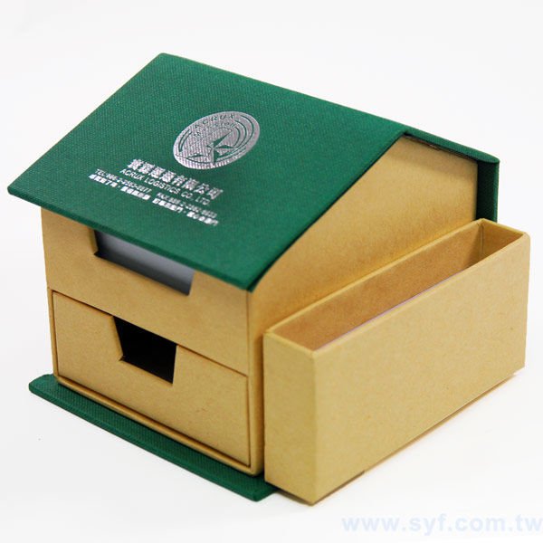 四合一房型便條紙-內頁300張無印刷-禮品盒裝附鏡子便利貼-多功能三色標