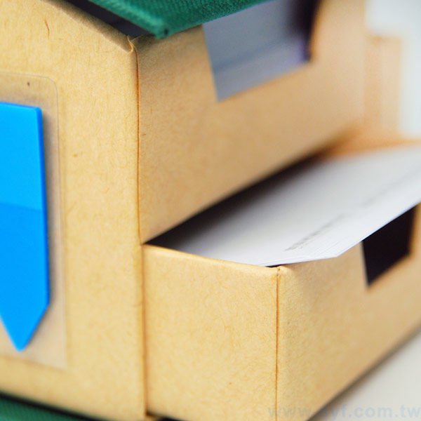 四合一房型便條紙-內頁300張無印刷-禮品盒裝附鏡子便利貼-多功能三色標