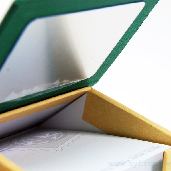 四合一房型便條紙-內頁300張無印刷-禮品盒裝附鏡子便利貼-多功能三色標