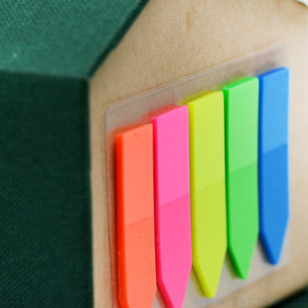 四合一房型便條紙-內頁300張無印刷-禮品盒裝附鏡子便利貼-多功能三色標