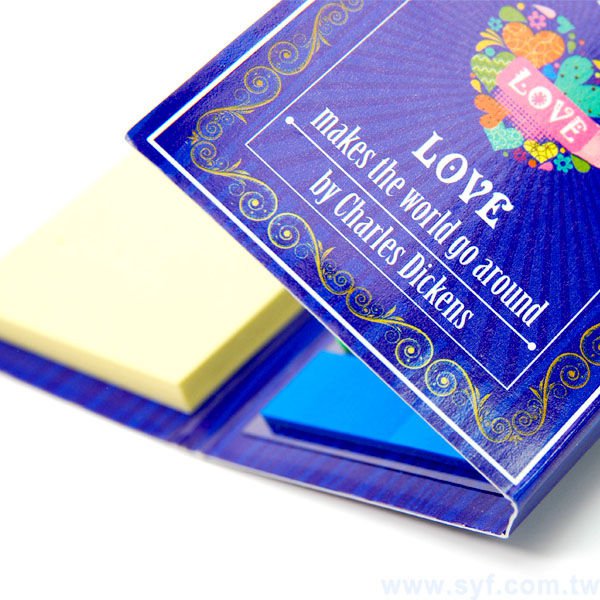 書本式封卡便利貼-二合一N次貼無印刷-封面雙面彩色上亮膜