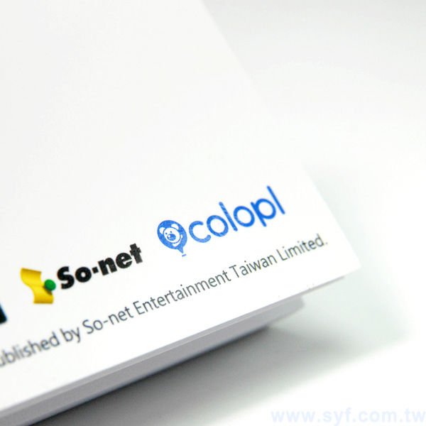 封卡便條紙-內頁50張單面單色印刷-封面單面彩色印刷上亮膜
