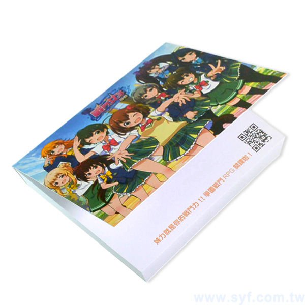 封卡便條紙-內頁50張單面單色印刷-封面單面彩色印刷上亮膜