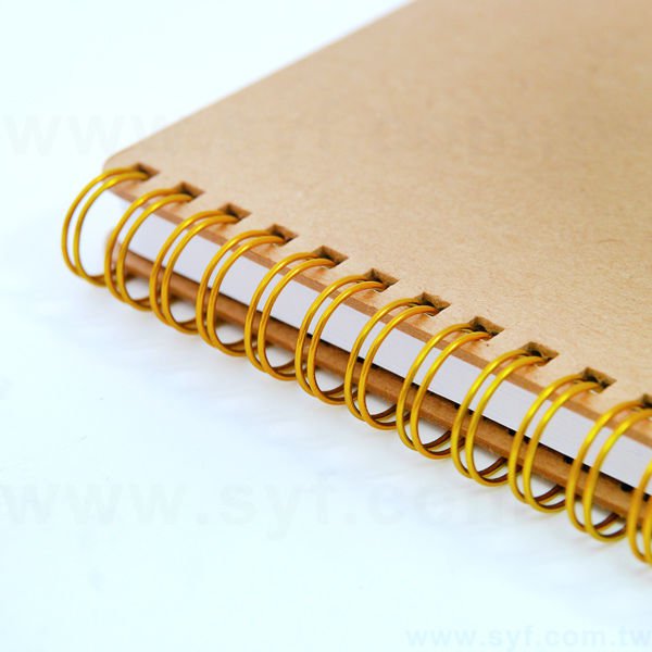 簡約個性牛皮紙環裝筆記本-左翻橫式線圈記事本-可訂製內頁及客製化加印LOGO