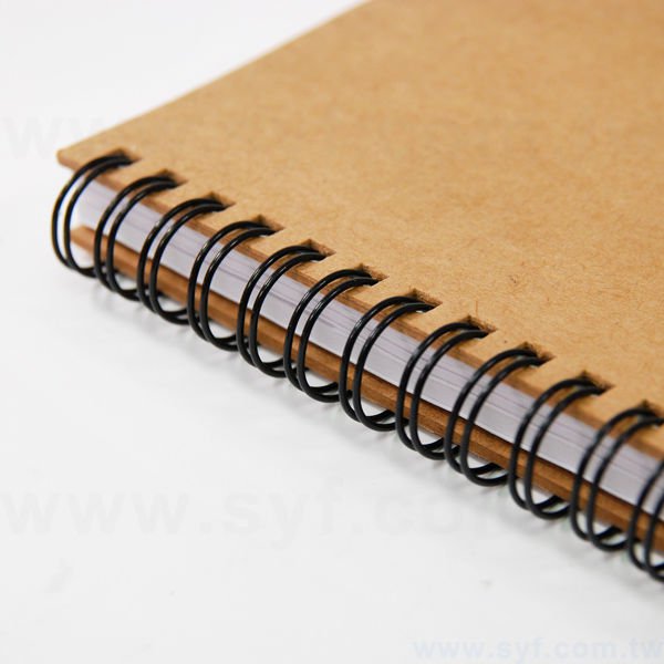 個性牛皮紙環裝筆記本-左翻橫式線圈記事本-可訂製內頁及客製化加印LOGO