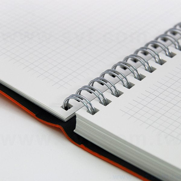時尚典雅壓紋環裝工商日誌-左翻直式線圈記事本-可訂製內頁及客製化加印LOGO