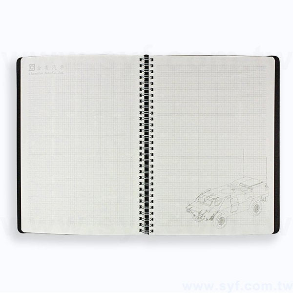 時尚典雅壓紋環裝工商日誌-左翻直式線圈記事本-可訂製內頁及客製化加印LOGO