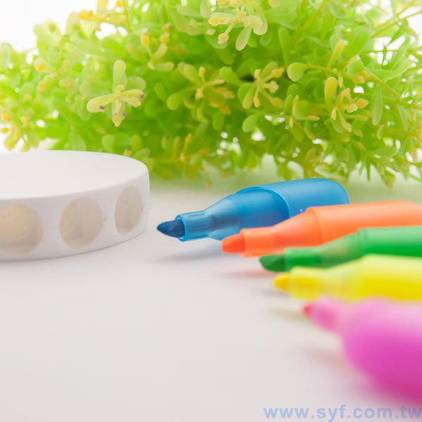 手掌造型五色螢光筆廣告筆-開蓋式原子筆-可客製化加印LOGO