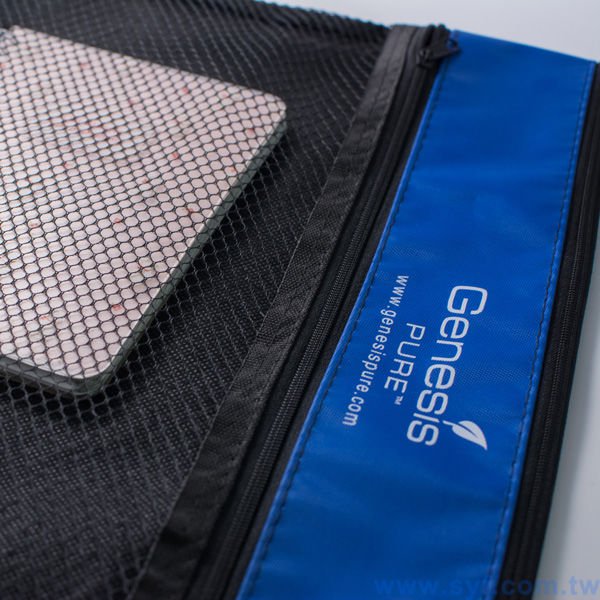 雙層拉鍊袋-牛津布材質加尼龍網格-單面單色印刷