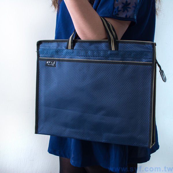 拉鍊袋-牛津布加厚手提公事包-網版印刷