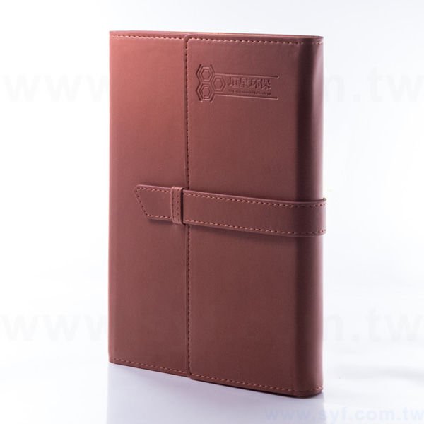 紳士簡約工商日誌-三折式插扣活頁筆記本-可訂製內頁及客製化加印LOGO