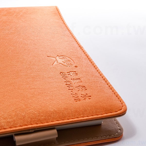 極簡皮紋工商日誌-金屬扣活頁筆記本-可訂製內頁及客製化加印LOGO