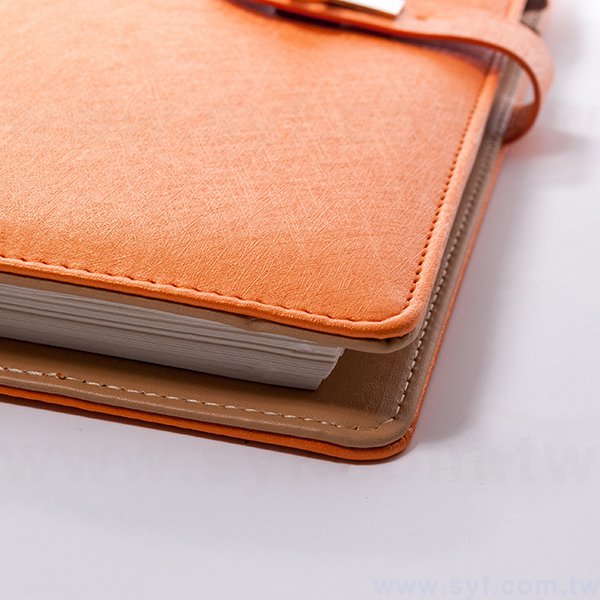 極簡皮紋工商日誌-金屬扣活頁筆記本-可訂製內頁及客製化加印LOGO