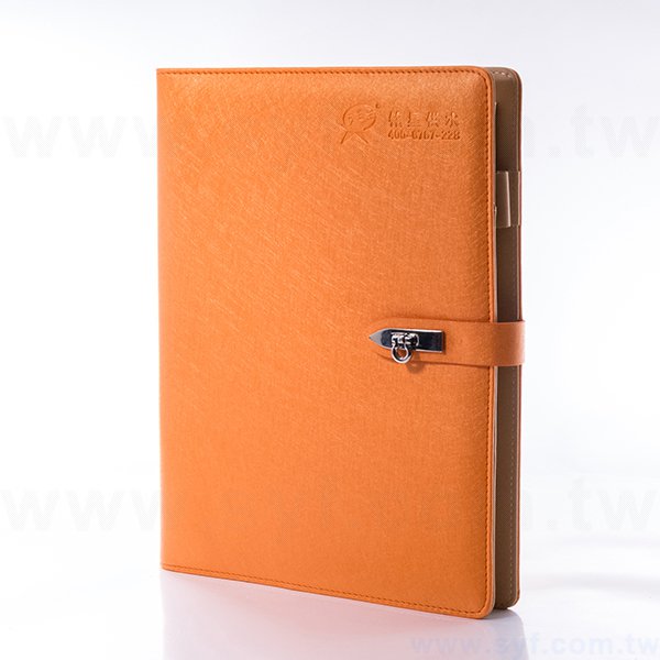 極簡皮紋工商日誌-金屬扣活頁筆記本-可訂製內頁及客製化加印LOGO