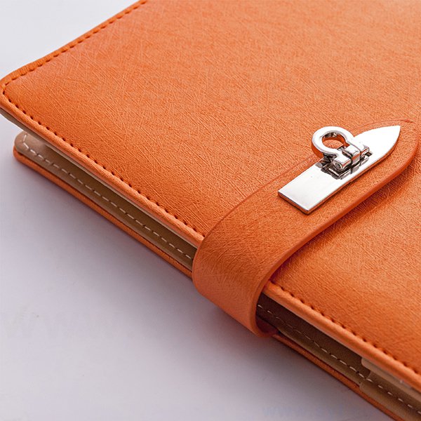 極簡皮紋工商日誌-金屬扣活頁筆記本-可訂製內頁及客製化加印LOGO