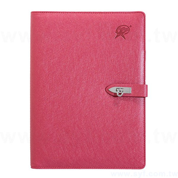 極簡皮紋工商日誌-金屬扣活頁筆記本-可訂製內頁及客製化加印LOGO