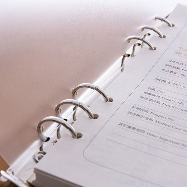 極簡皮紋工商日誌-金屬扣活頁筆記本-可訂製內頁及客製化加印LOGO