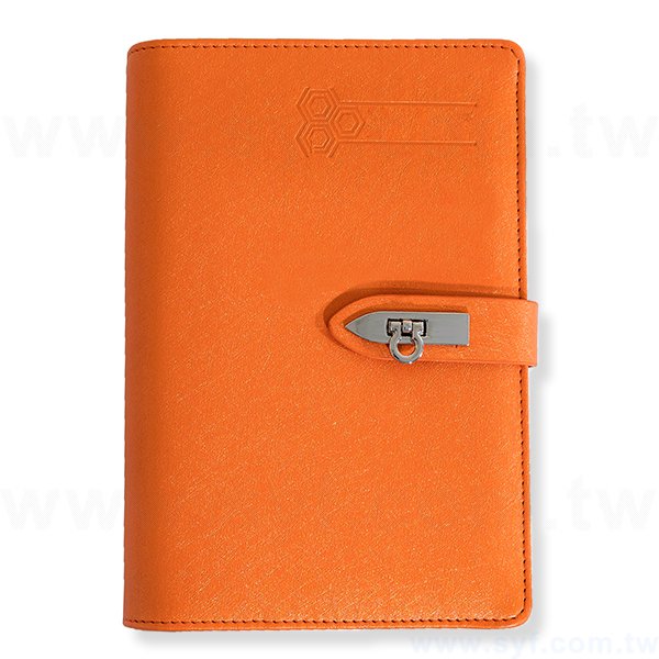 極簡皮紋工商日誌-金屬扣活頁筆記本-可訂製內頁及客製化加印LOGO